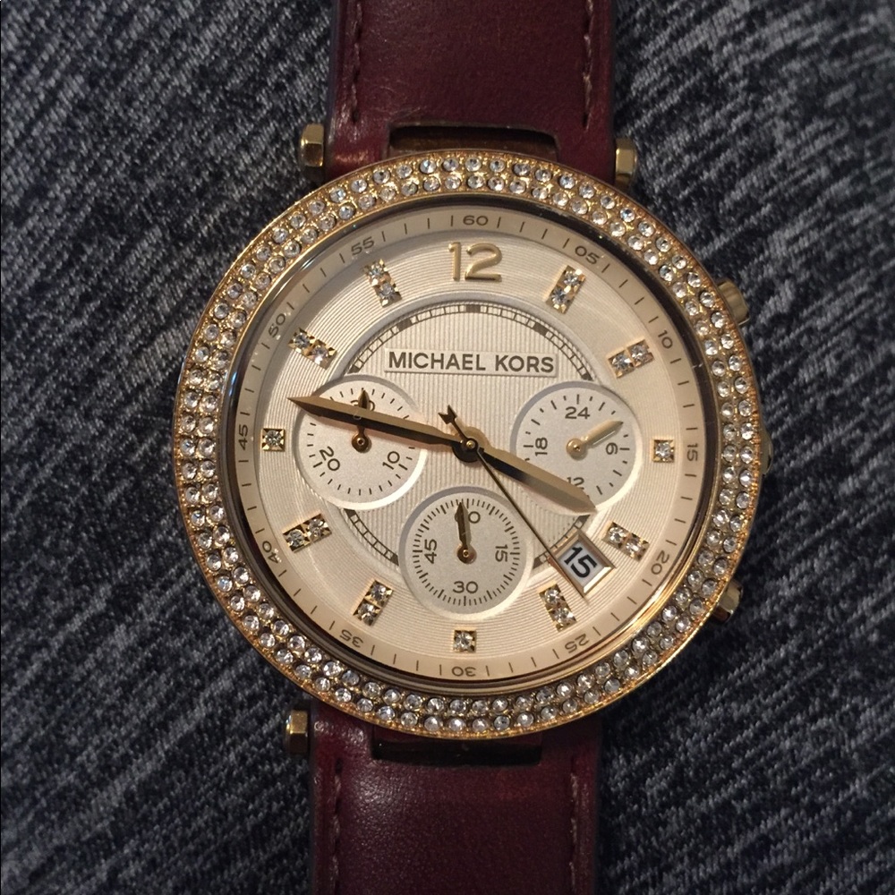 Michael Kors brown leather watch